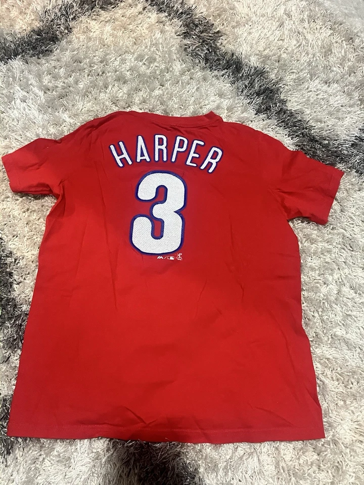 Camiseta de béisbol grande MLB Philadelphia Phillies Bryce Harper para niños jóvenes Foto 2 de 4