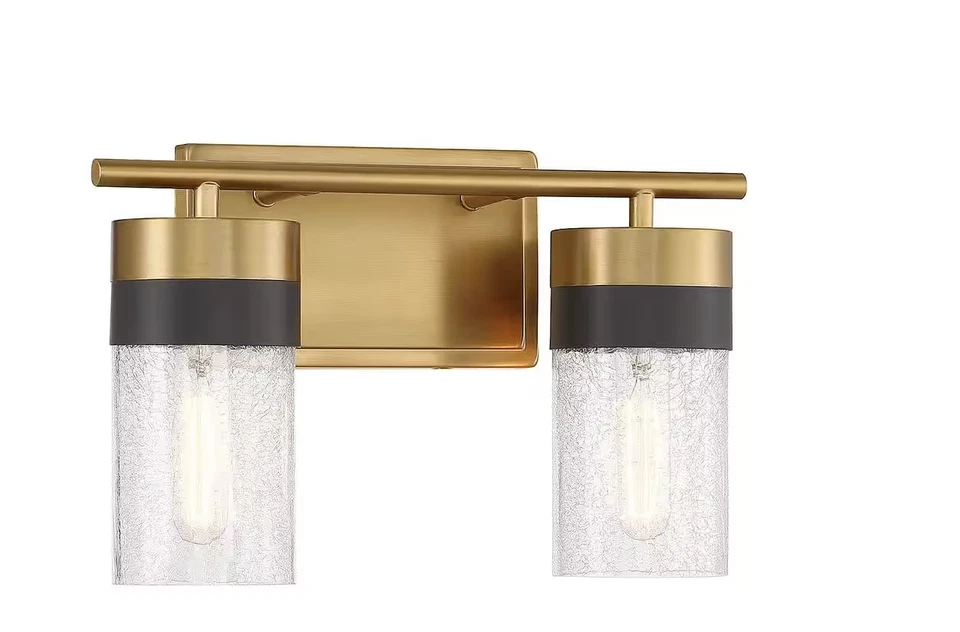 Tocador de baño Savoy House Brickell 2 Lt, latón/negro/grietas - 8-3600-2-322 Foto 2 de 4