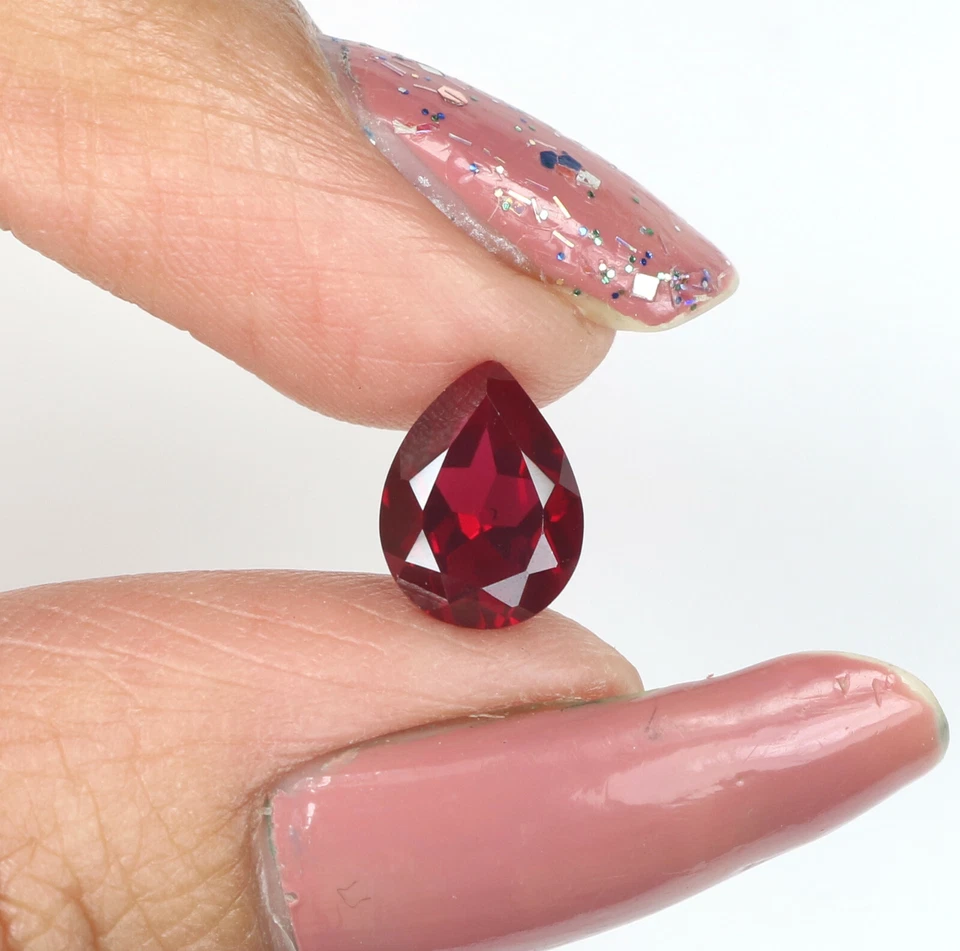 1.97 Ct Red Color Ruby Pear Gemstone VS1 Clarity 9.00 MM GN54 - Image 3 of 4