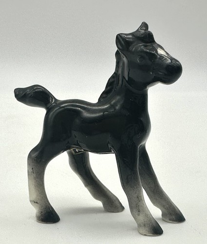 Set Of 3 Vintage Ceramic Miniature Black Horses-Mom & Two Foals - Picture 11 of 11
