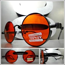 Men's Women Classic Vintage Retro Blinder Style SUN GLASSES Black Frame Red Lens