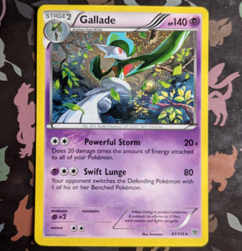 Gallade 61/135 Cosmos Holo Rare Plasma Storm Pokemon Card Near Mint - Foto 1 di 12