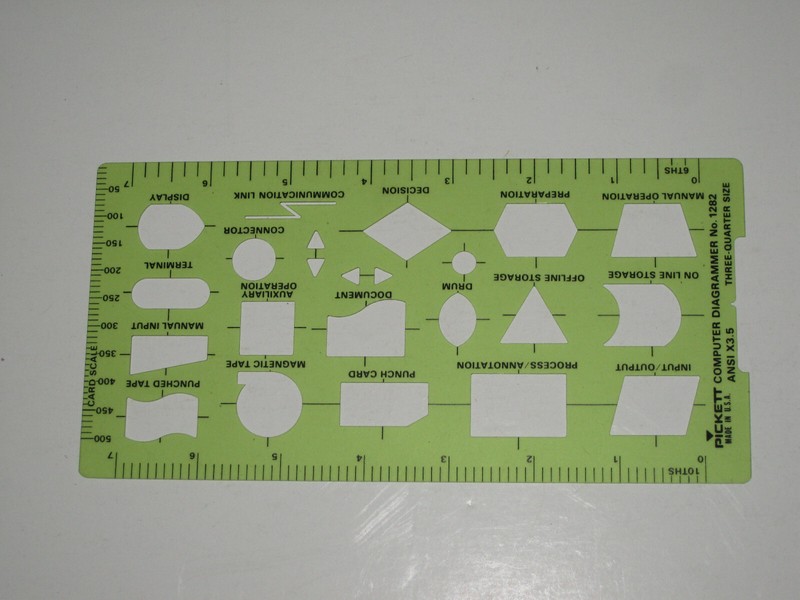 Pickett No 1282 Computer Diagrammer ANSI X3.5 Three-Quarter Template Drafting