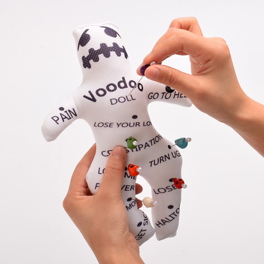 9 inch Voodoo Doll Revenge Spell with 7 pcs Skull Pins
