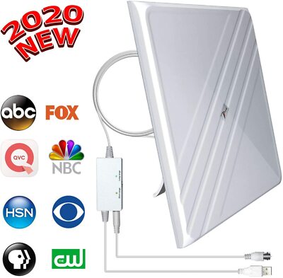 120 Miles Range TV Antenna Amplifier Indoor Free Digital 1080P Signal Booster US