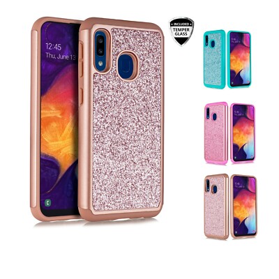 For Samsung A10E Glitter Bling Protectice Cute Case for Women