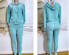NEW WOMENS LADIES Velour Tracksuit Set 2pc Hoodie and Pants Jogger Size M