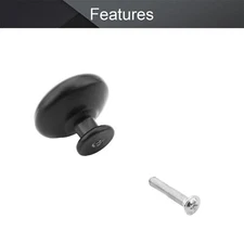 30mm Aluminum Door Handle Knob Kitchen Cabinet Wardrobe Drawer Pull Handle Black