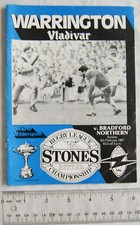 1987 programme Warrington v. Bradford Northern, 8/2