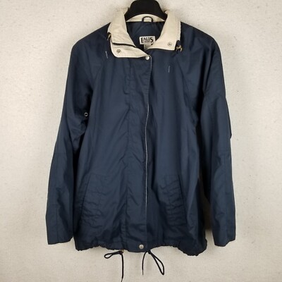 Men's Falls Creek Full Zip Draw String Windbreaker Jacket Navy Small Nylon