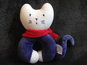 Détails Sur 396 Peluche Doudou Anneau Hochet Grelot Chat Bleu Blanc Rouge Corolle Tbe