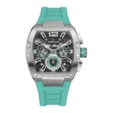 Watch Men Tornado XENITH Multi Function Turquoise Black Brushed Stainless Steel