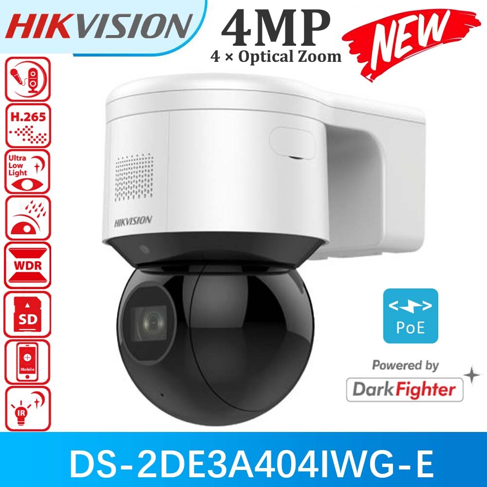 Hikvision DS-2DE3A404IWG-E 4MP 4x Zoom PTZ DarkFighter IP Camera Dome PoE MIC
