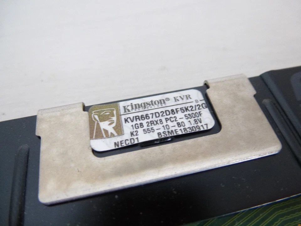 KVR667D2D8F5K2-2G KINGSTON MEMORY 1GB 2RX8 PC2 5300F DDR2 - Bild 2 von 2