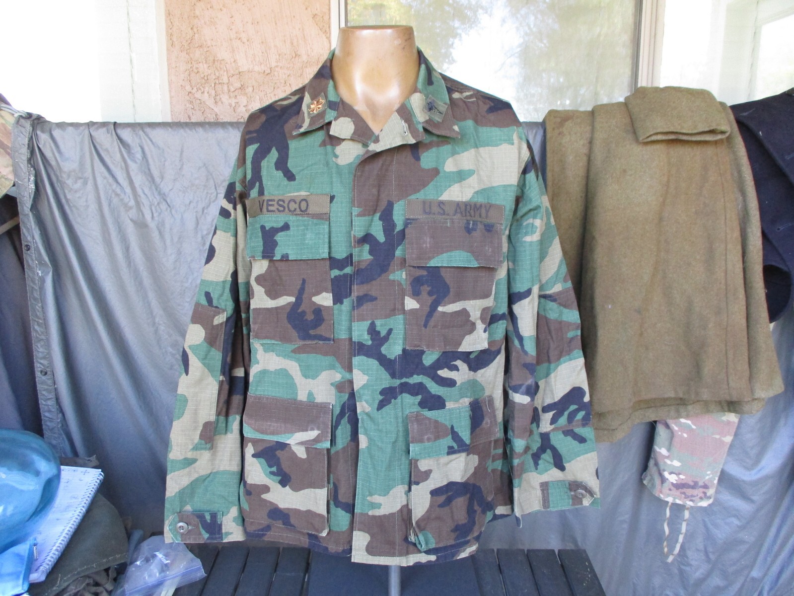 1989 Woodland BDU 1st Model Lightweight 100% Cotton Shirt with Patches, MEDIUM S