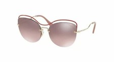 Authentic Miu Miu Sunglasses SMU50T C40-TEG Raspberry Red Frames 60MM ST 