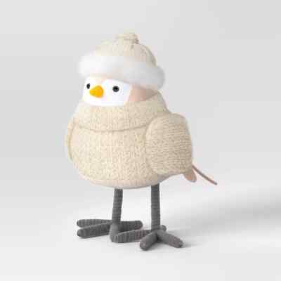 Featherly Friends Ubuntu Christmas Bird Figurine Cream Hat & Sweater 2024 target