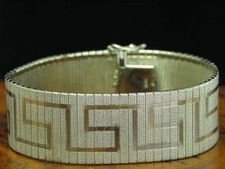 Bracciale In Argento / Band Greco / Argento Massiccio / 34,5g / 17,0 cm
