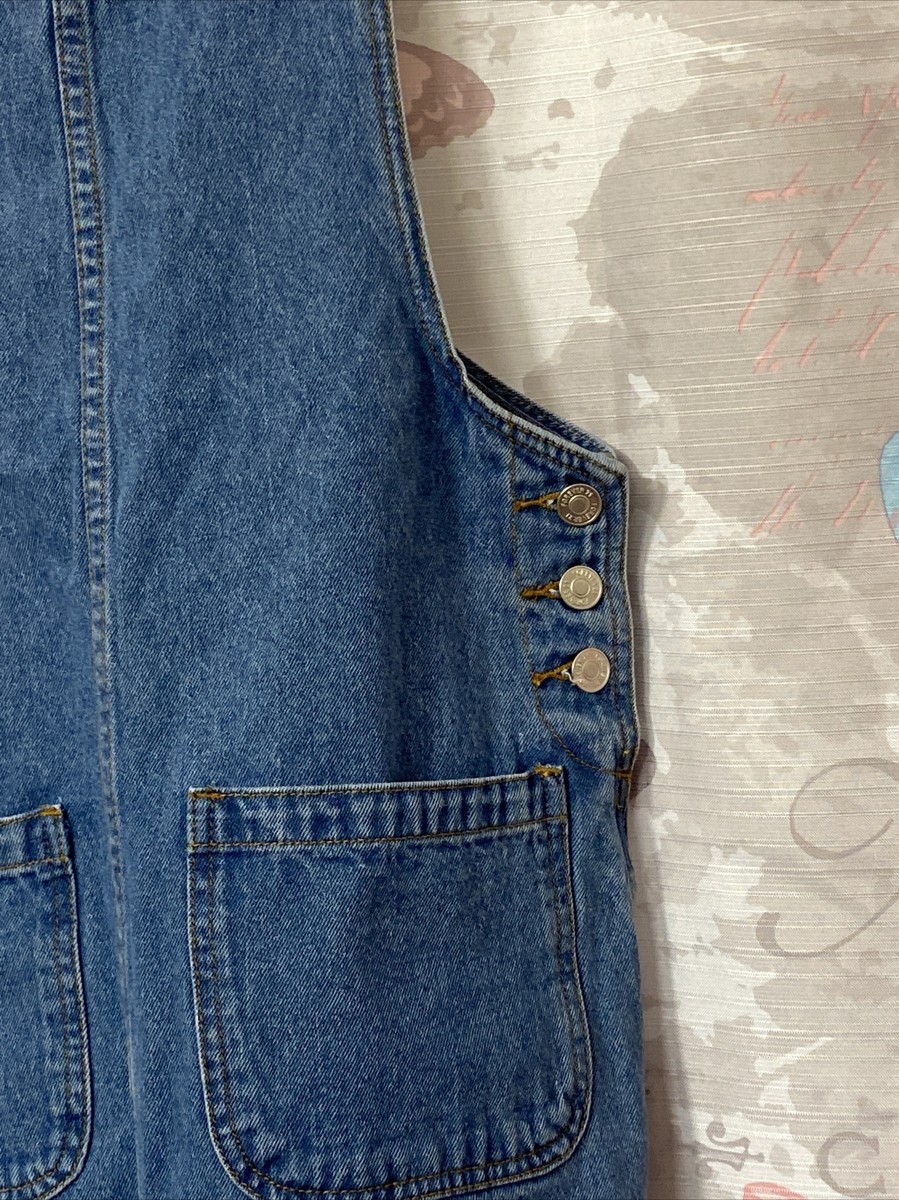 Forever 21 Denim Overalls Dress Junior's Size Small Front Pockets Blue |  eBay
