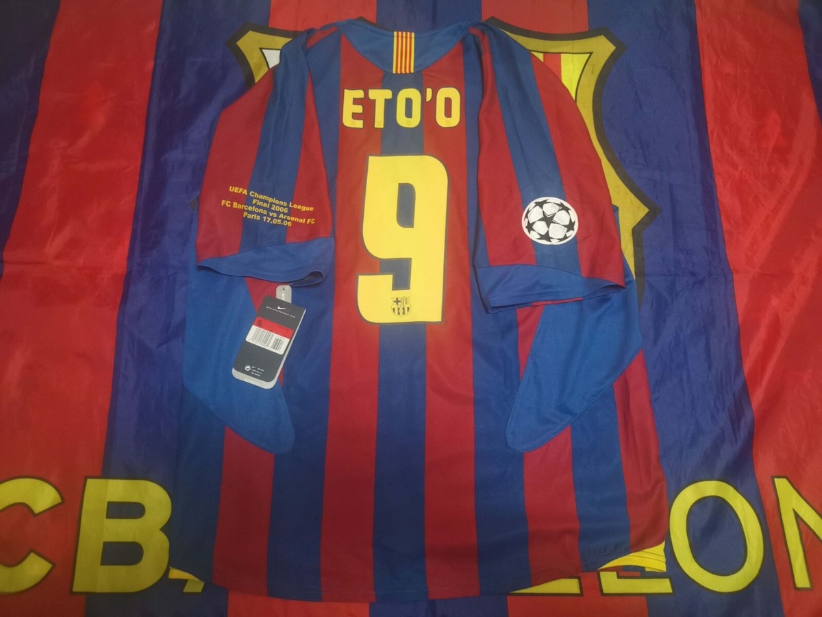 champion]Barcelona 2005-06 home Eto'o ucl fan version shirt