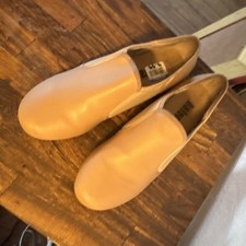 Balera NVS1 Women's Beige/Tan Slip-On Tap Dance Shoes w/ Tap Plates