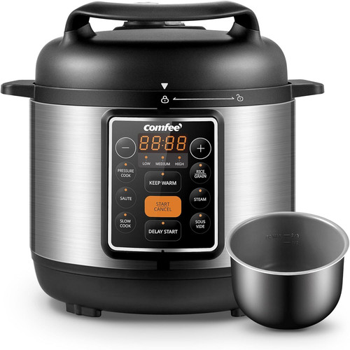 COMFEE&rsquo; 7-in-1 Small Electric Pressure Cooker, Slow 3 Quar