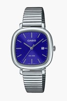 Casio LTP-B166D-2AVEF Damenuhr Metallband Quadratisch Silber/Blau 30X30Mm