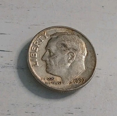 1957-D Roosevelt 90% Silver Dime ~ Free Shipping! #2