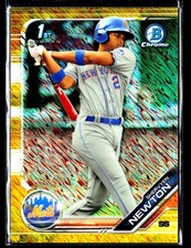 2019 Bowman Chrome #BCP-248 Shervyen Newton Gold Shimmer Refractor #/50 Mets