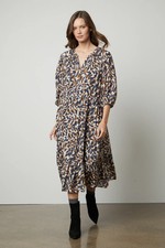 VELVET BY GRAHAM & SPENCER OTTILIE TIERED MIDI DRESS XL UK 16 /18 FLOATY