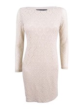 Jessica Howard Women's Petite Metallic-Lace Shift Dress