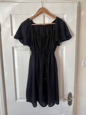 H&M ladies black short sleeved dress size 10