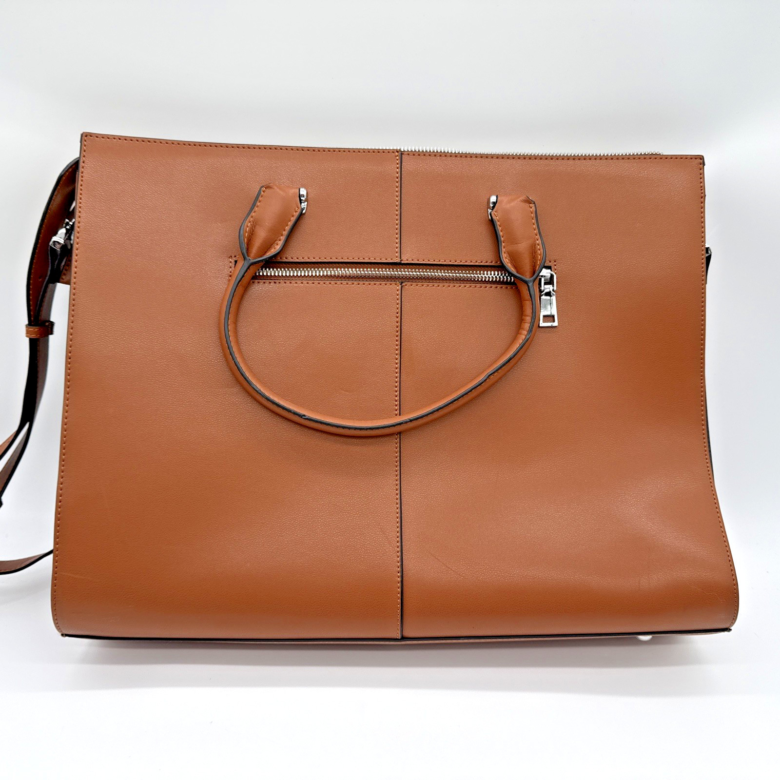 CLUCI Brown VeganLeather Briefcase Women Laptop Bag 16.5-17” Excellent Condition