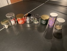 Lot Of 8 Various Cute Empty Candle Jars