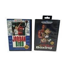 Jordan vs. Bird + Evander Holyfields Boxing Sega Genesis w/ Boxes