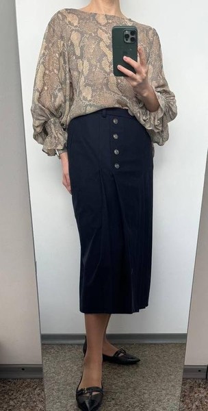 Women Peter Hahn Skirt Navy Wool 40