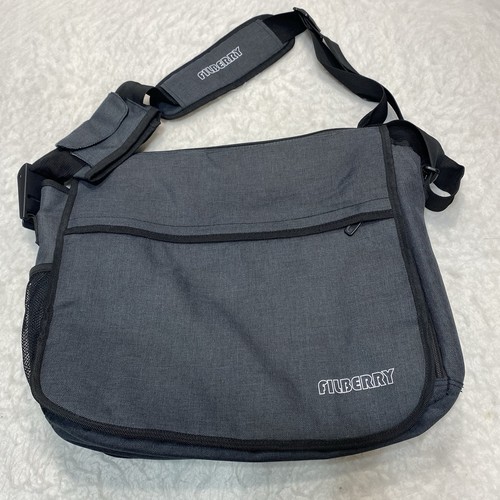 THE ORIGINAL FILBERRY EXTRA LARGE MESSENGER DIAPER BAG Grey 11 Pockets