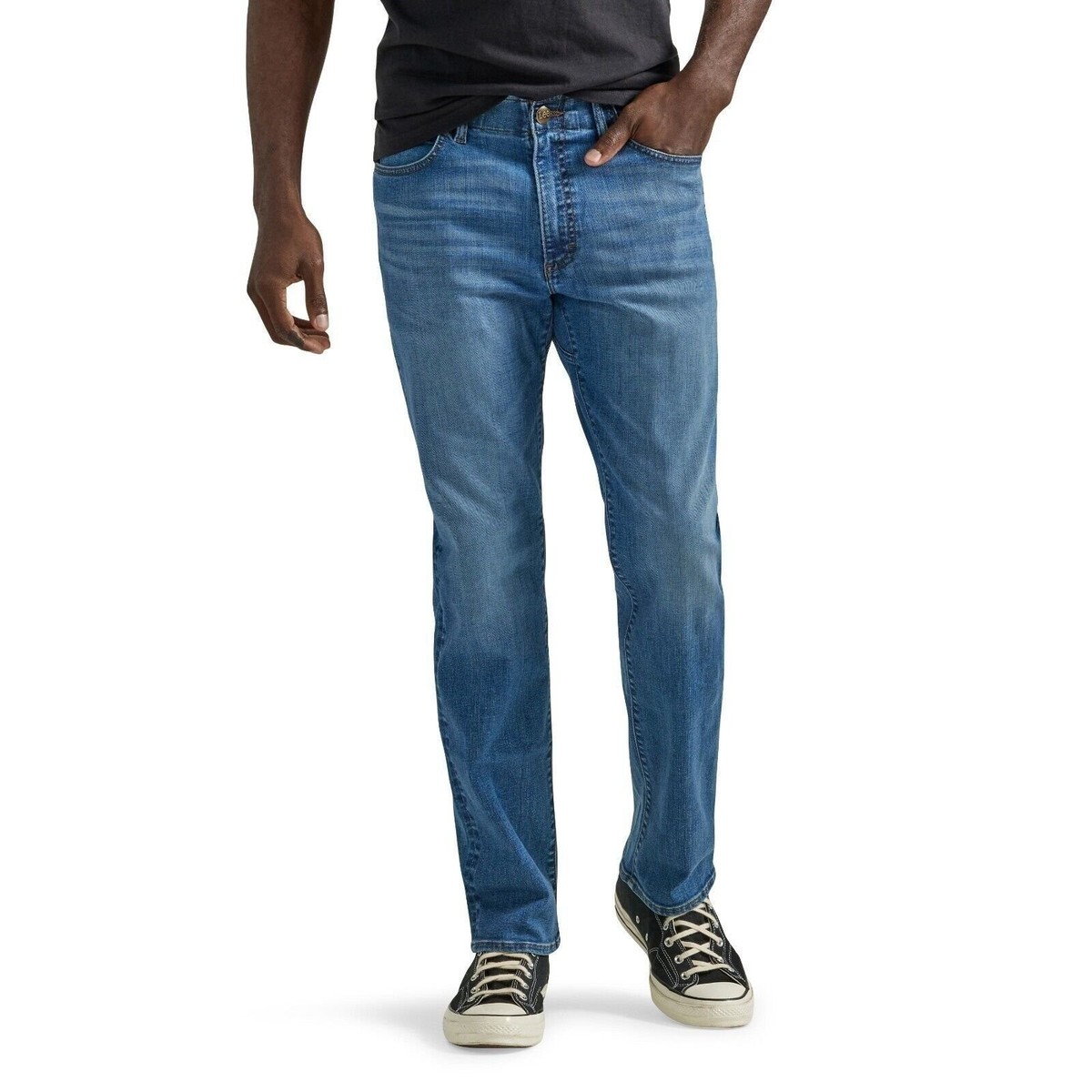 Lee Men's Extreme Motion Regular Straight Jean Denim Dark Comfort