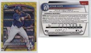 2025 Bowman Chrome Prospects Yellow Wave Refractor /75 Zyhir Hope #BCP-2