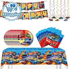 Hot Wheels 52Pcs Monster Truck Birthday Party Decorations: Cars, Trucks &... 