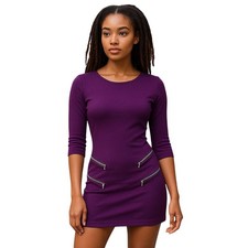 Express Body Contour Compression Knit Dress with Zipper Detail Y2K Size XS NWT