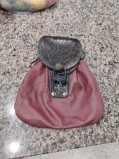 Medieval Renaissance Fair Leather Handmade Pouch 10.5"