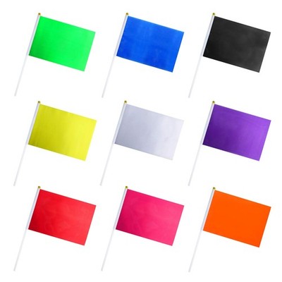 45 Pack Solid Color Flag Small Mini Plain Black White Red Yellow Green Blue Purp