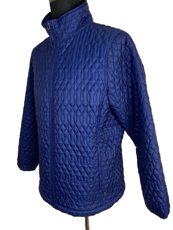 Lands End Puffer Jacket Womens 1X Blue Primaloft Full Zip Lightweight Packable - Image 2 of 4
