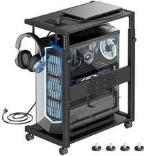 Computer Tower Stand - Adjustable PC Tower Stand CPU Holder Cart with