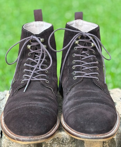 Stivaletti chukka BANANA REPUBLIC uomo pelle scamosciata marrone stringati taglia 9,5M - Foto 2 di 10