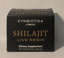 Cymbiotika Pure Shilajit Live Mineral Resin Elemental Gold/Silver 15g 12/2034