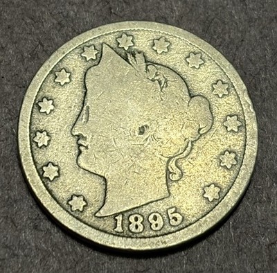 Low Mintage Better Date 1895 Liberty Head V Nickel G - VG -  B