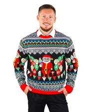 SOCAL LOOK Men Ugly Christmas Sweater - Funny Cute Festive Holiday Pullover