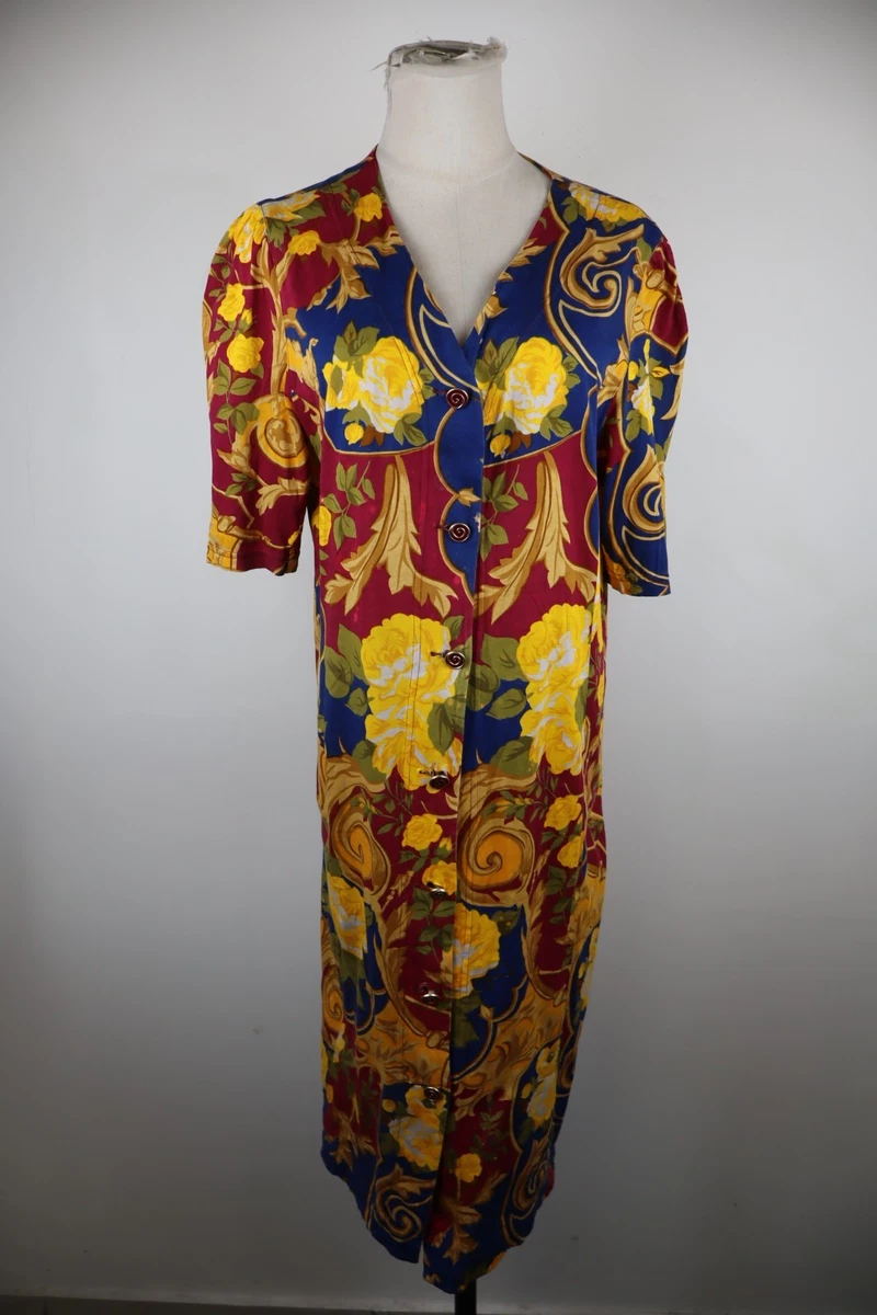 Miss Chase Abito Midi Donna Floreale - Girocollo, Manica Corta, Vestibilità Comoda, Taglia S